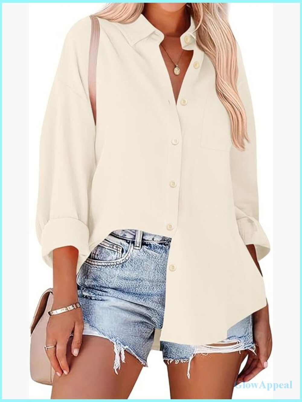 Oversized Button Down Shirt Floral Blouse Casual Work Top Long Sleeve